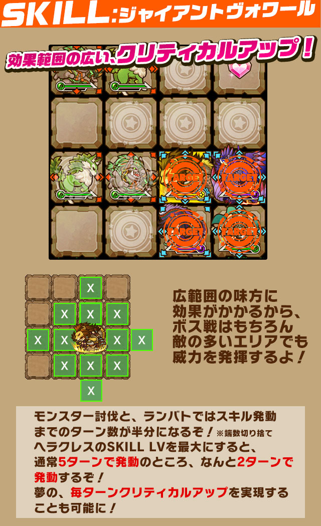 効果範囲の広い、クリティカルアップ！